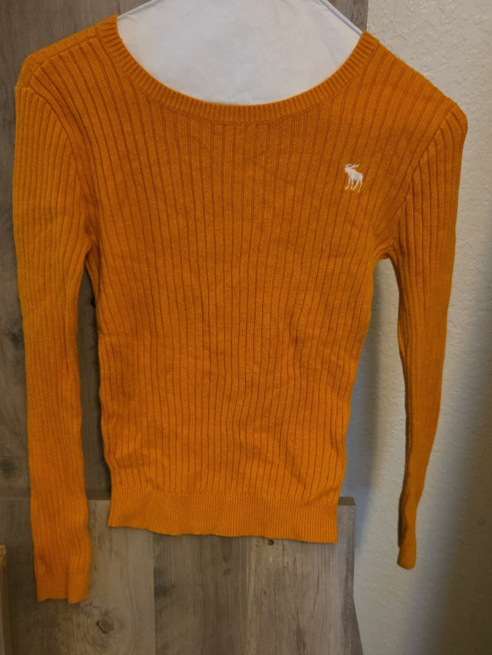 Abercrombie & Fitch Mustard Ribbed Crewneck Sweater
